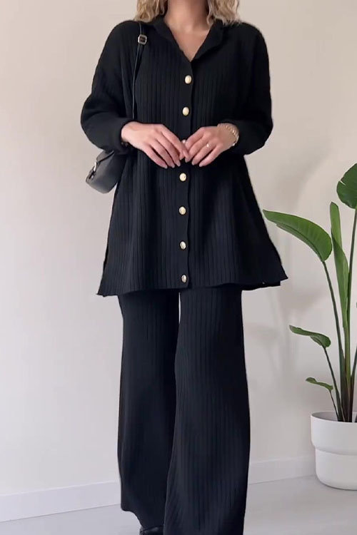 Nonnadress Button Fashion Casual Home Two-piece Suit