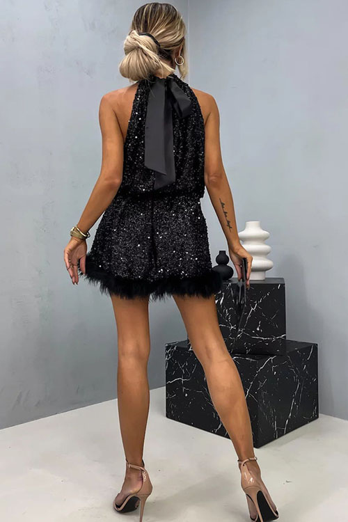 Nonnadress Sequin Halter Neck Party Dress