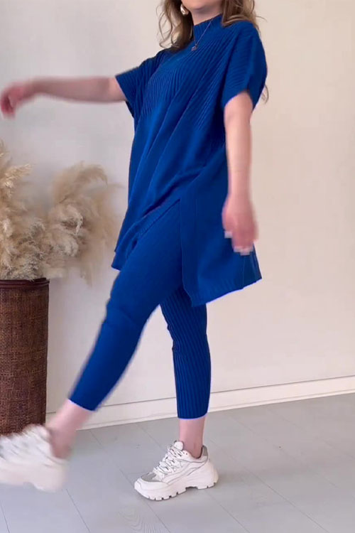 Nonnadress Oversized Bat Sleeve Knitted Casual Two-piece Set