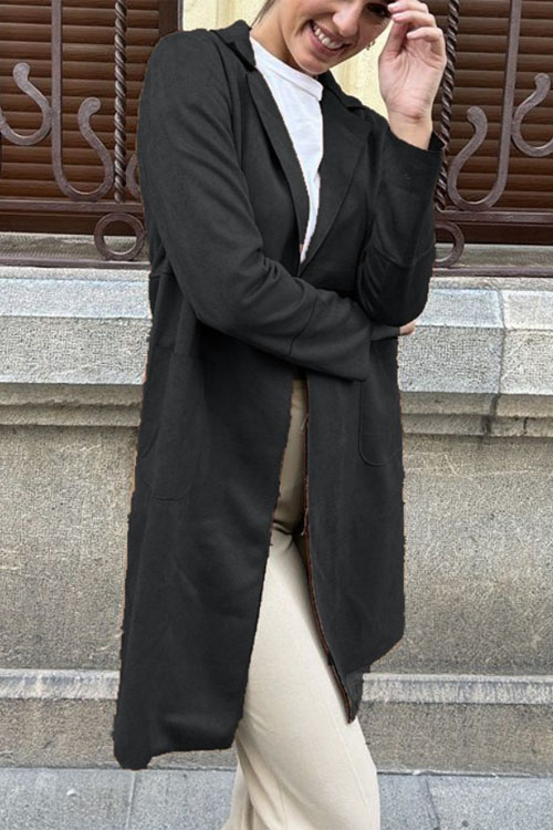 Nonnadress Blazer Collar Casual Elegant Trench Coat