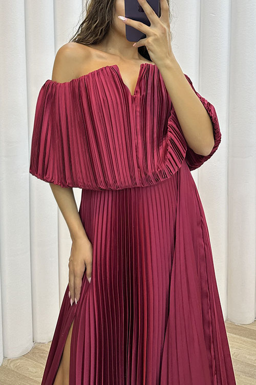 Nonnadress Accordion Pleated Elegant Gown Dress