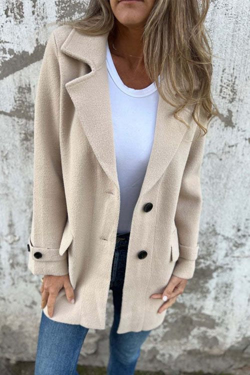 Nonnadress Wool Casual Loose Lapel Cardigan Coat