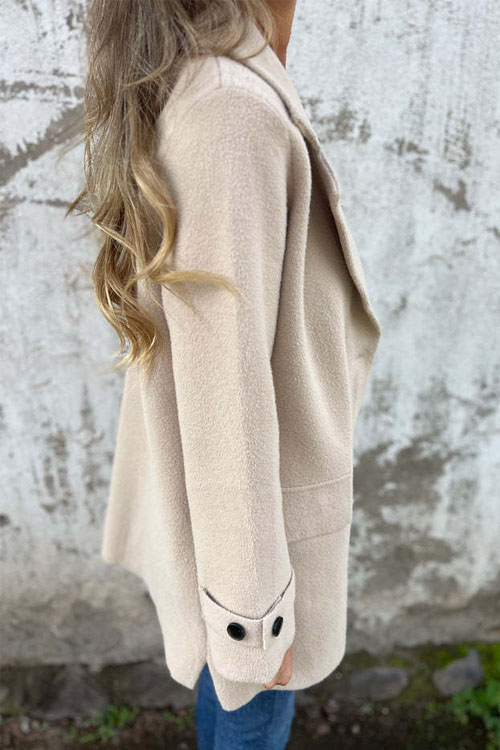 Nonnadress Wool Casual Loose Lapel Cardigan Coat