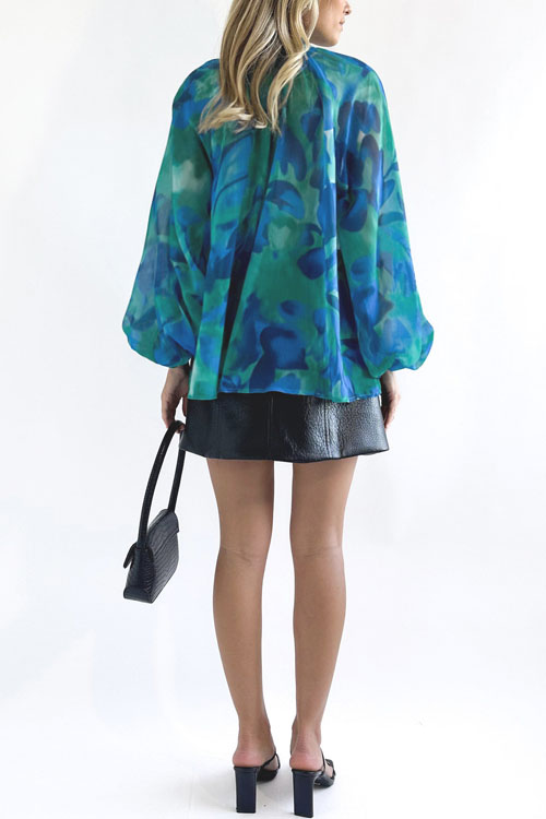 Nonnadress Printed Shirt European and American Fashion V-Neck Blouse