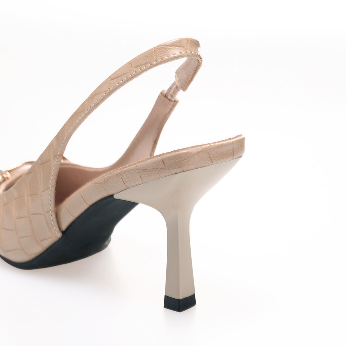 WEIBENA 女士石头纹高跟鞋优雅性感尖头后提带凉鞋适合派对和正式场合