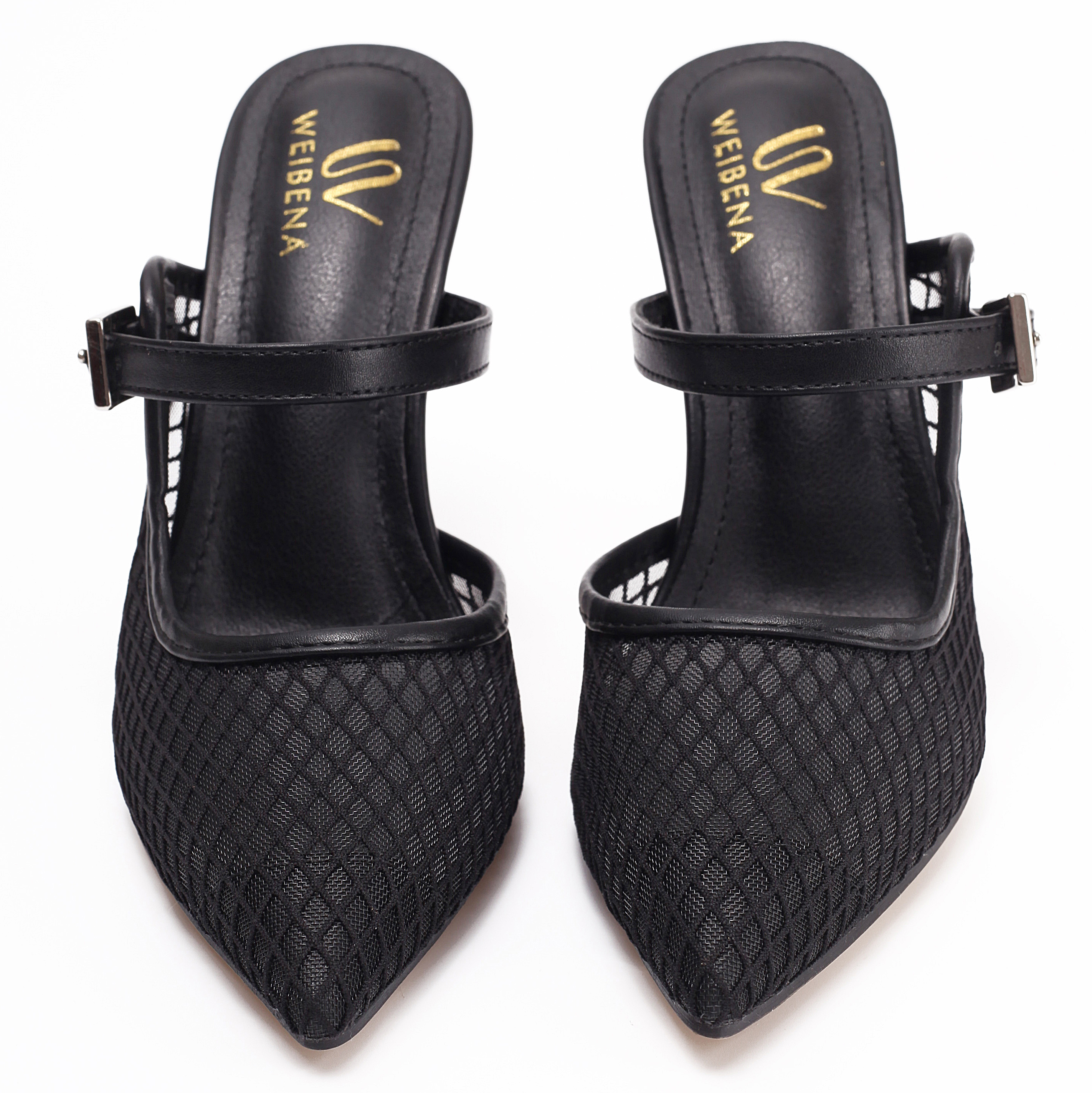 WEIBENA Women's Summer Lace High Heels, Pointed, Sexy Cat Heel Sandals, Party Fashion, Open Heels, Breathable High Heels Women's Shoes