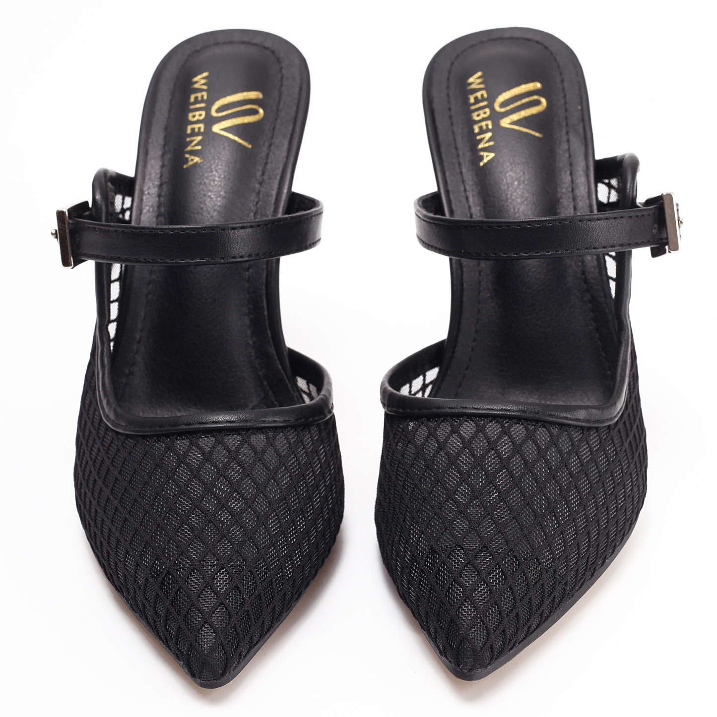 WEIBENA Women's Summer Lace High Heels, Pointed, Sexy Cat Heel Sandals, Party Fashion, Open Heels, Breathable High Heels Women's Shoes