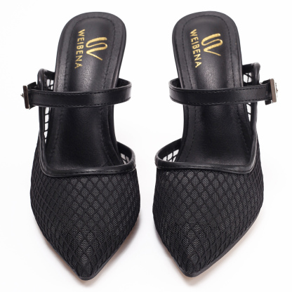 WEIBENA Women's Summer Lace High Heels, Pointed, Sexy Cat Heel Sandals, Party Fashion, Open Heels, Breathable High Heels Women's Shoes