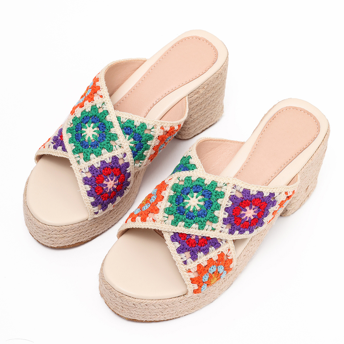 Women's Wedge Heeled Sandals, Comfortable & Lightweight AnkleStrap Platform Heels, Open Toe Non-slip Sandals