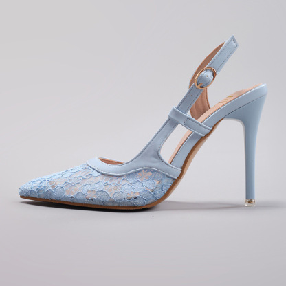 WEIBENA Lace Patchwork High Heels Women Summer Elegant Sexy Pointed Toe Banquet Party Wedding Stiletto Sandals