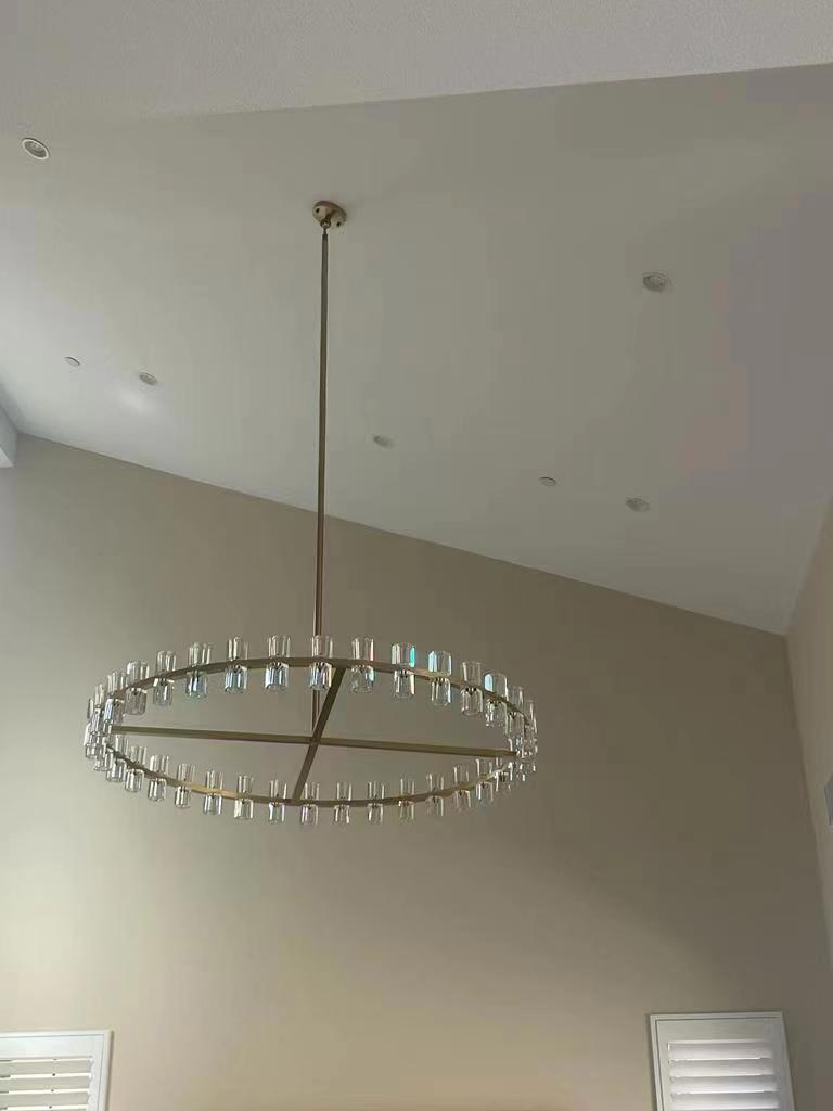 Arcades Led Round Chandelier For Crystal Cup 60"