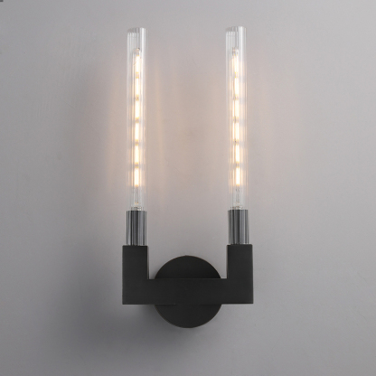 Vertical Linear Candlestick Double Head Wall Sconce