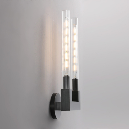 Vertical Linear Candlestick Double Head Wall Sconce