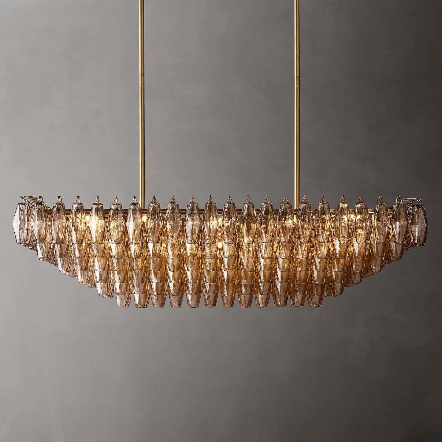 Chiara Glass Multi-Tier Rectangular Chandelier 54"W