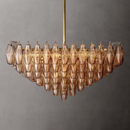 Chiara Glass Multi-Tier Square Chandelier 32"SQ