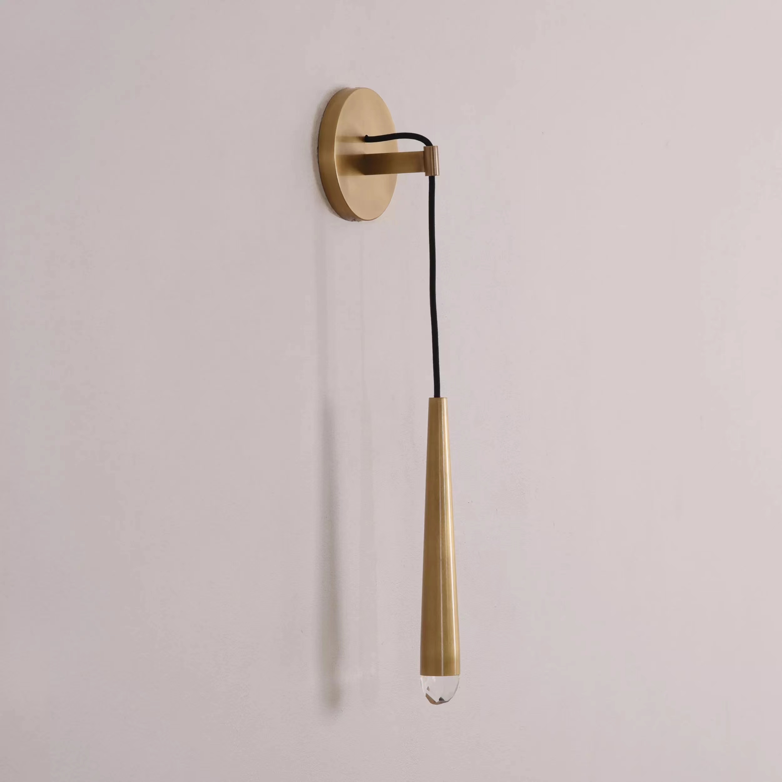 Aquinas Tapered Tubular Solid Brass Wall Sconce 22" H