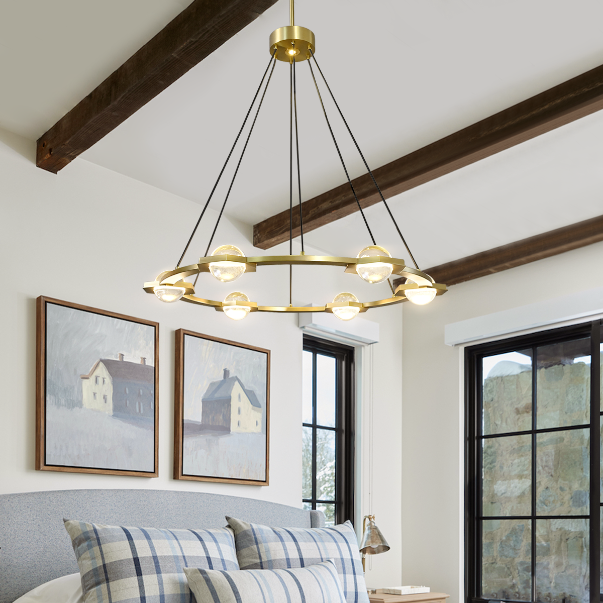 Eclatanti Crystal Ball Round Chandelier 36"