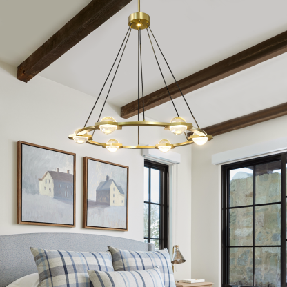 Eclatanti Crystal Ball Round Chandelier 36"