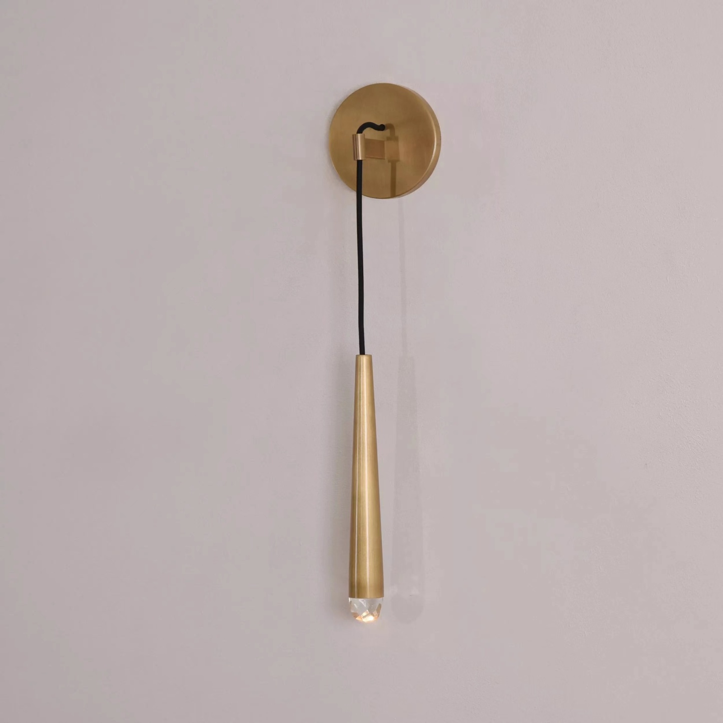 Aquinas Tapered Tubular Solid Brass Wall Sconce 22" H