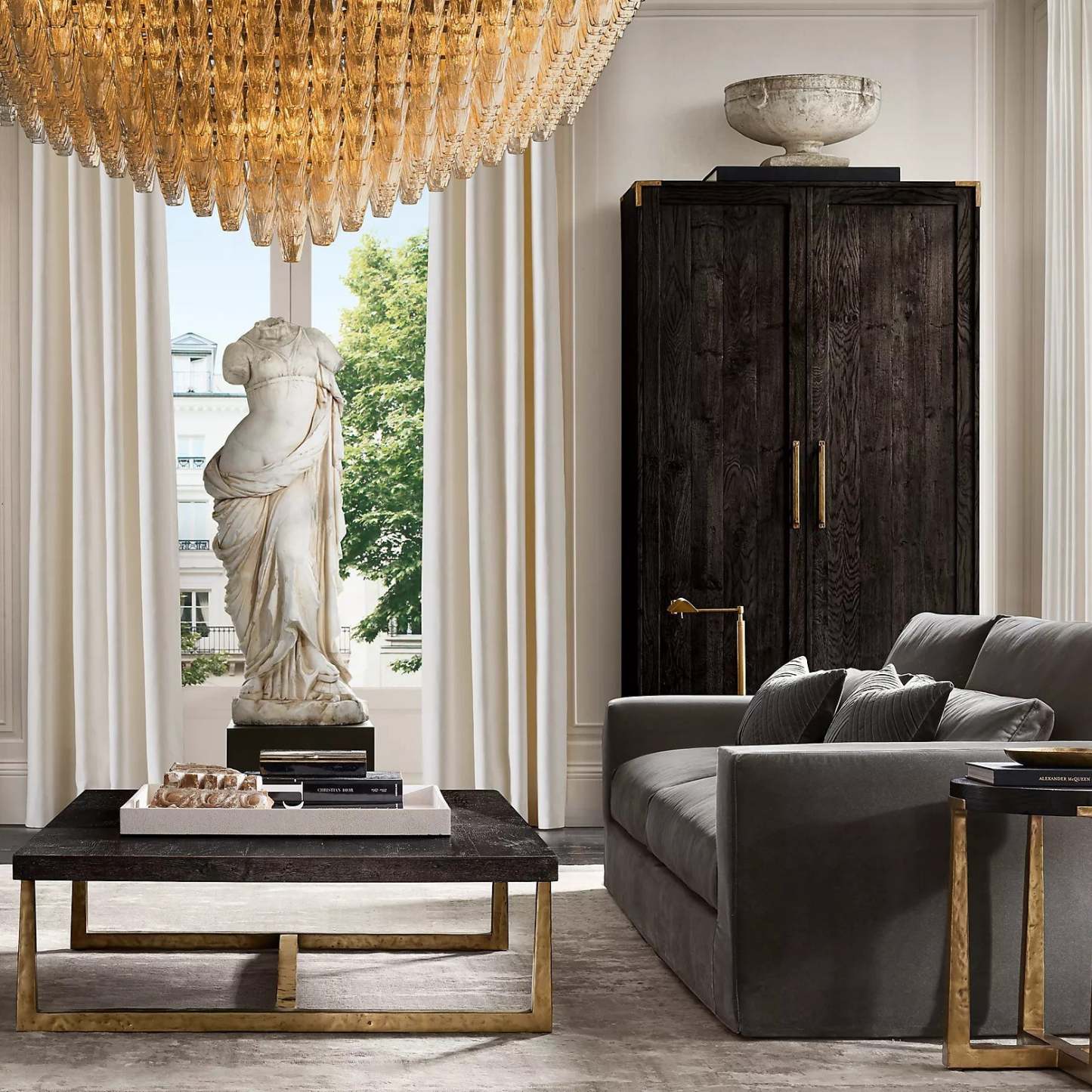 Chiara Glass Multi-Tier Square Chandelier 32"SQ