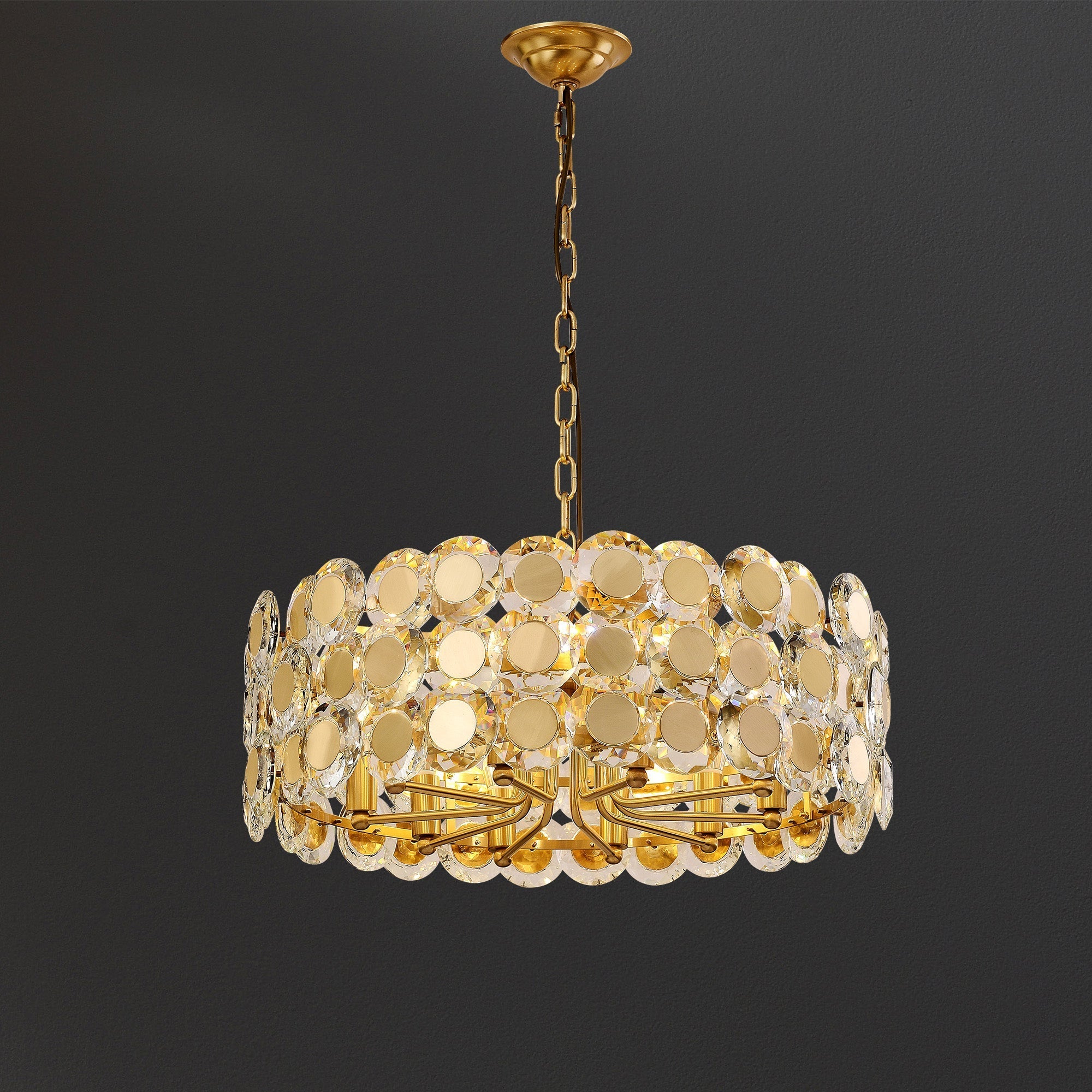 Gold Coin Crystal Chandelier