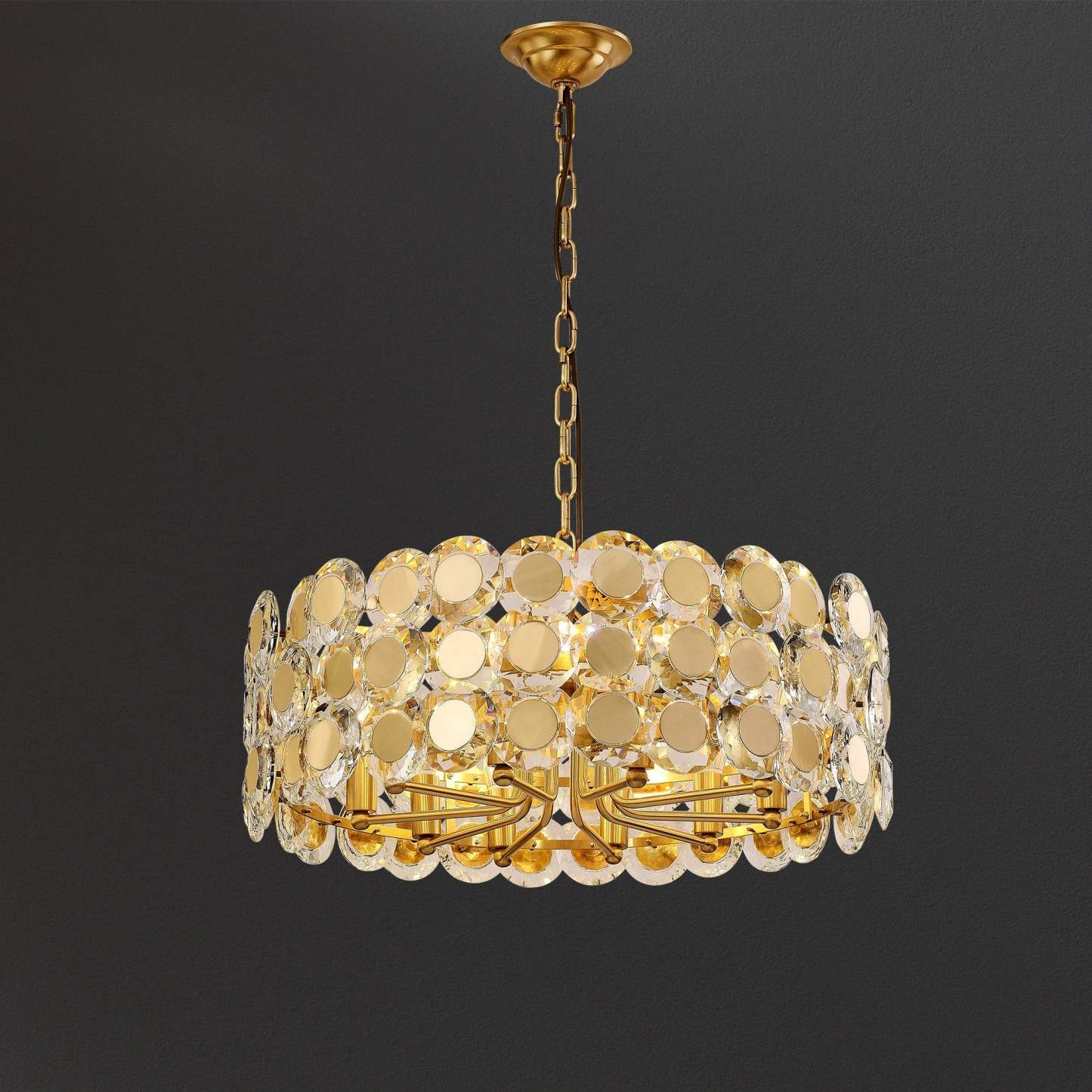 Gold Coin Crystal Chandelier