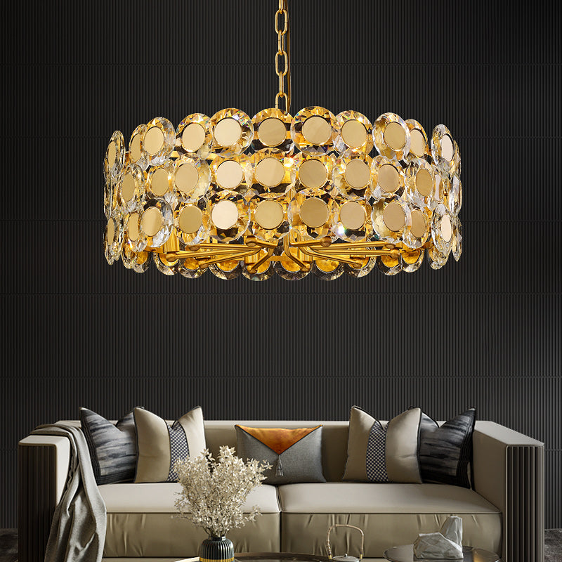 Gold Coin Crystal Chandelier