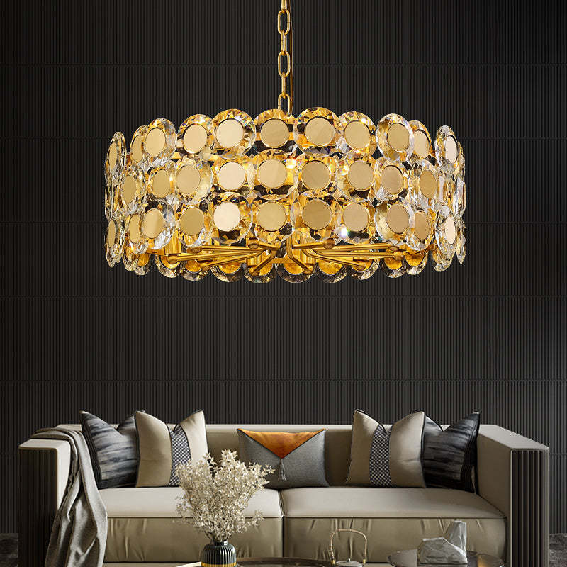 Gold Coin Crystal Chandelier