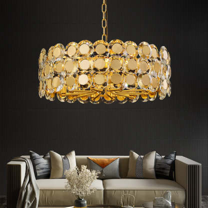 Gold Coin Crystal Chandelier