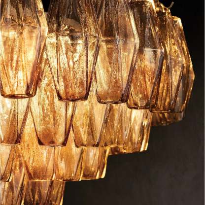 Chiara Glass Multi-Tier Rectangular Chandelier 54"W