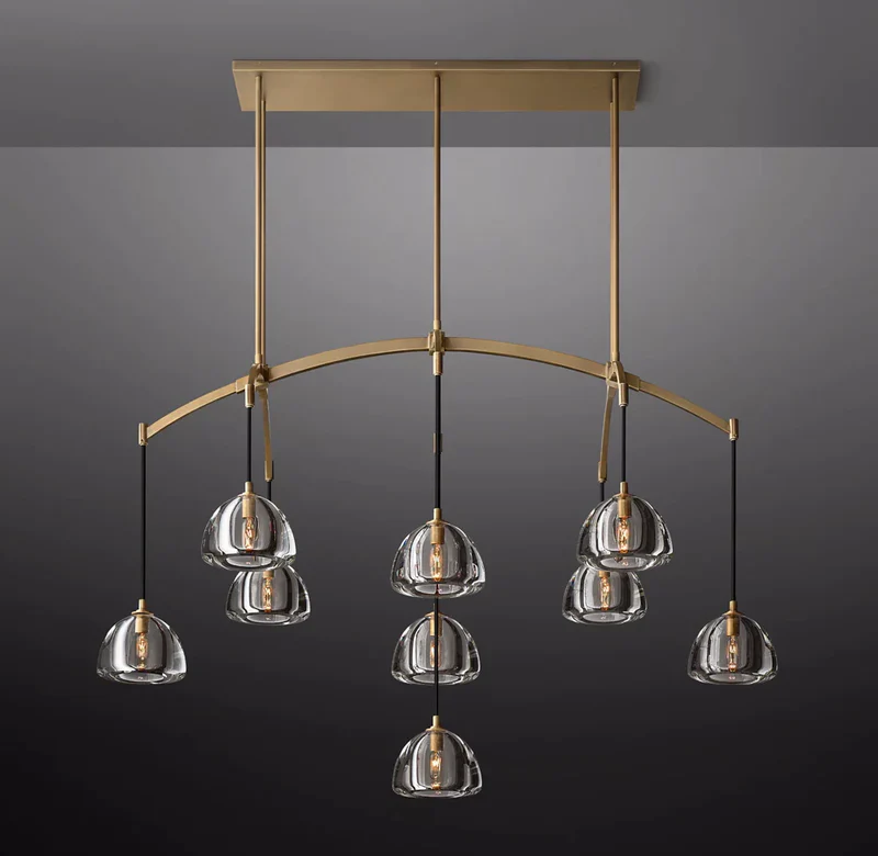 Hemispheres Linear Chandelier 54''