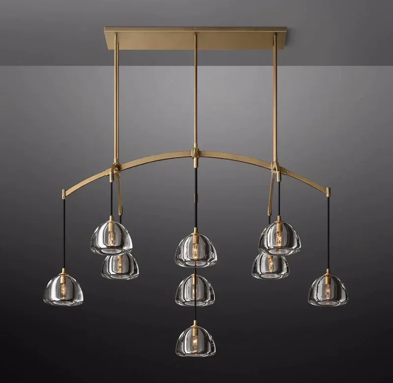 Hemispheres Linear Chandelier 54''