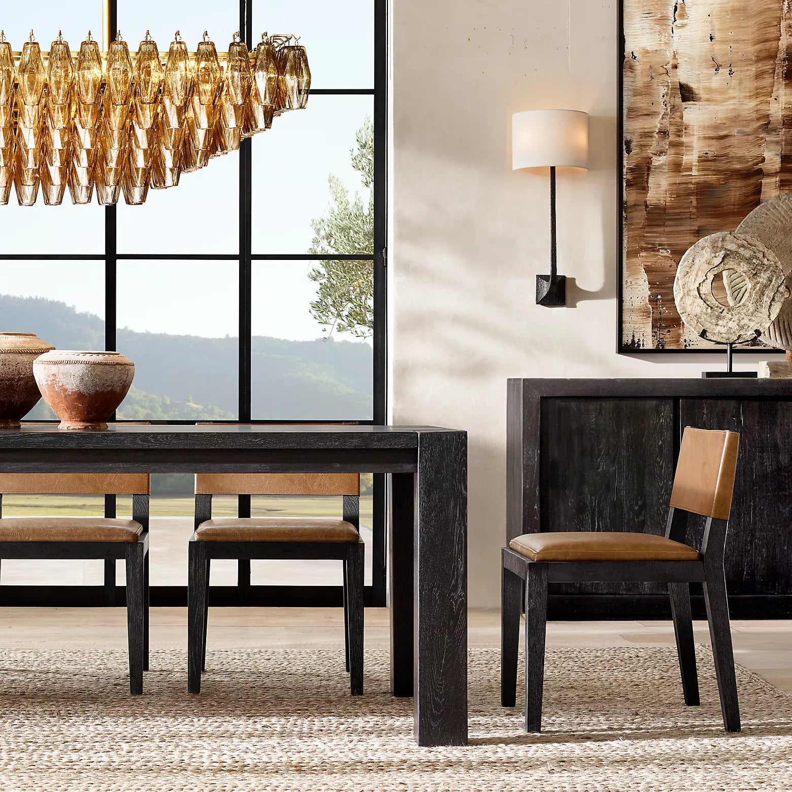 Chiara Glass Multi-Tier Rectangular Chandelier 54"W