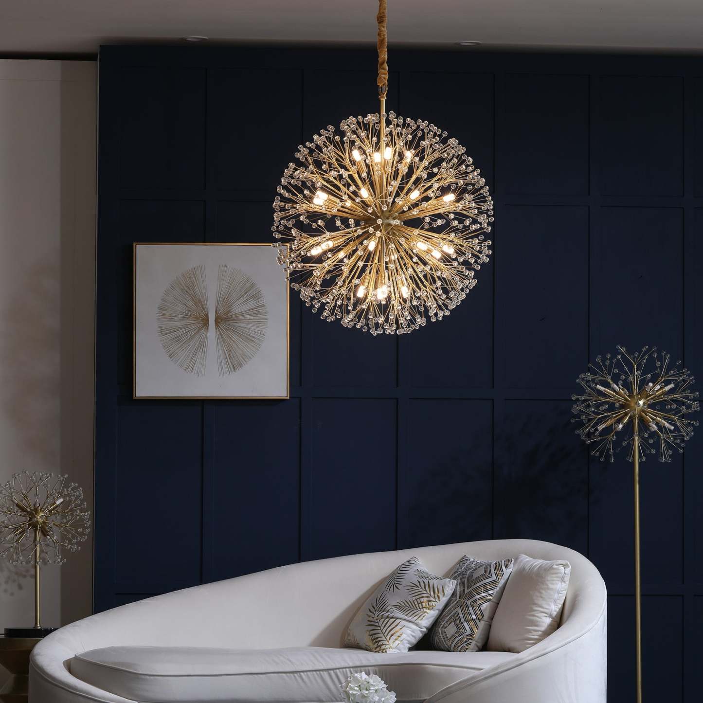 Fashion Modern Gypsophila Full Copper Chandelier