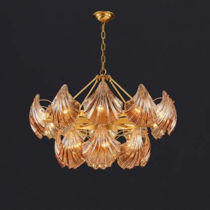 Evale Shell Two-layer Round Chandelier D31"
