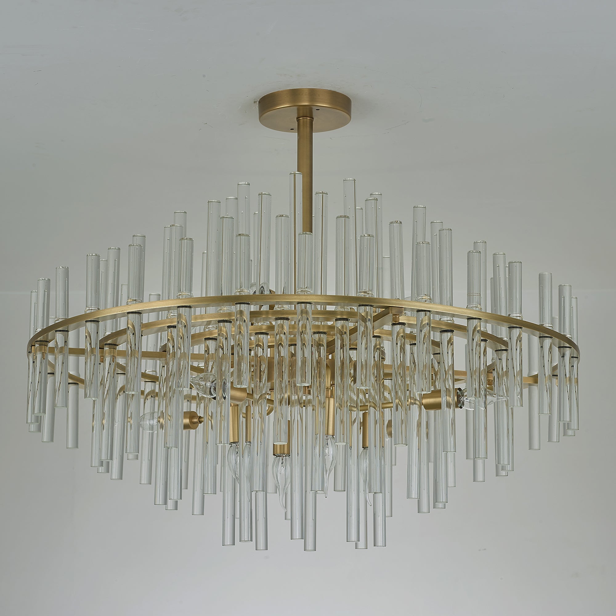 Long tube golden chandelier