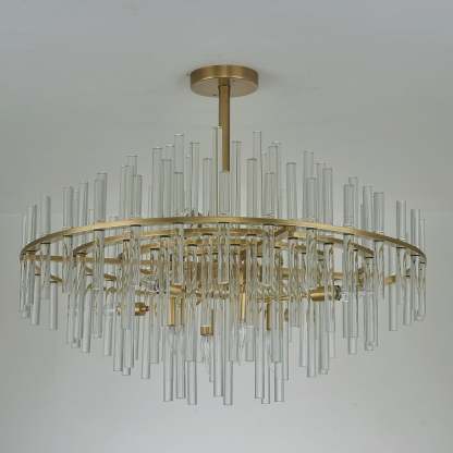Long tube golden chandelier