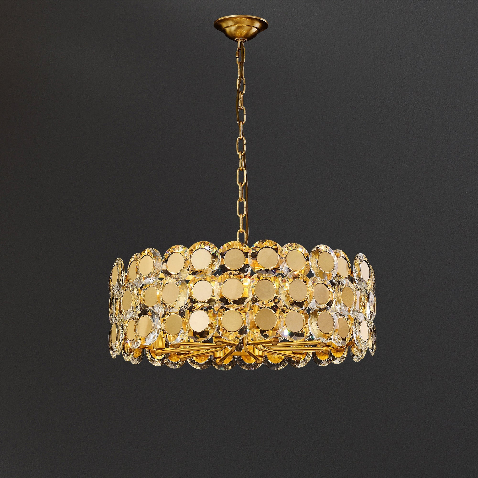 Gold Coin Crystal Chandelier