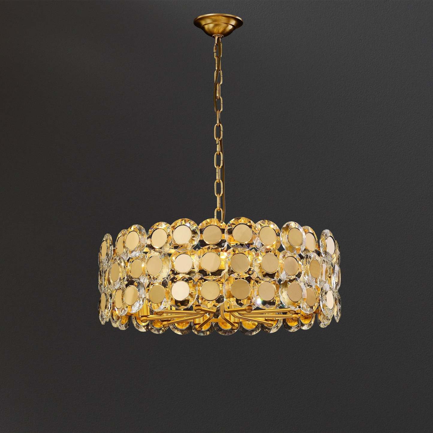 Gold Coin Crystal Chandelier