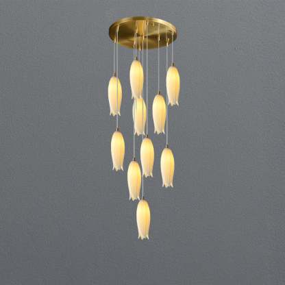 White Bud Modern Chandelier