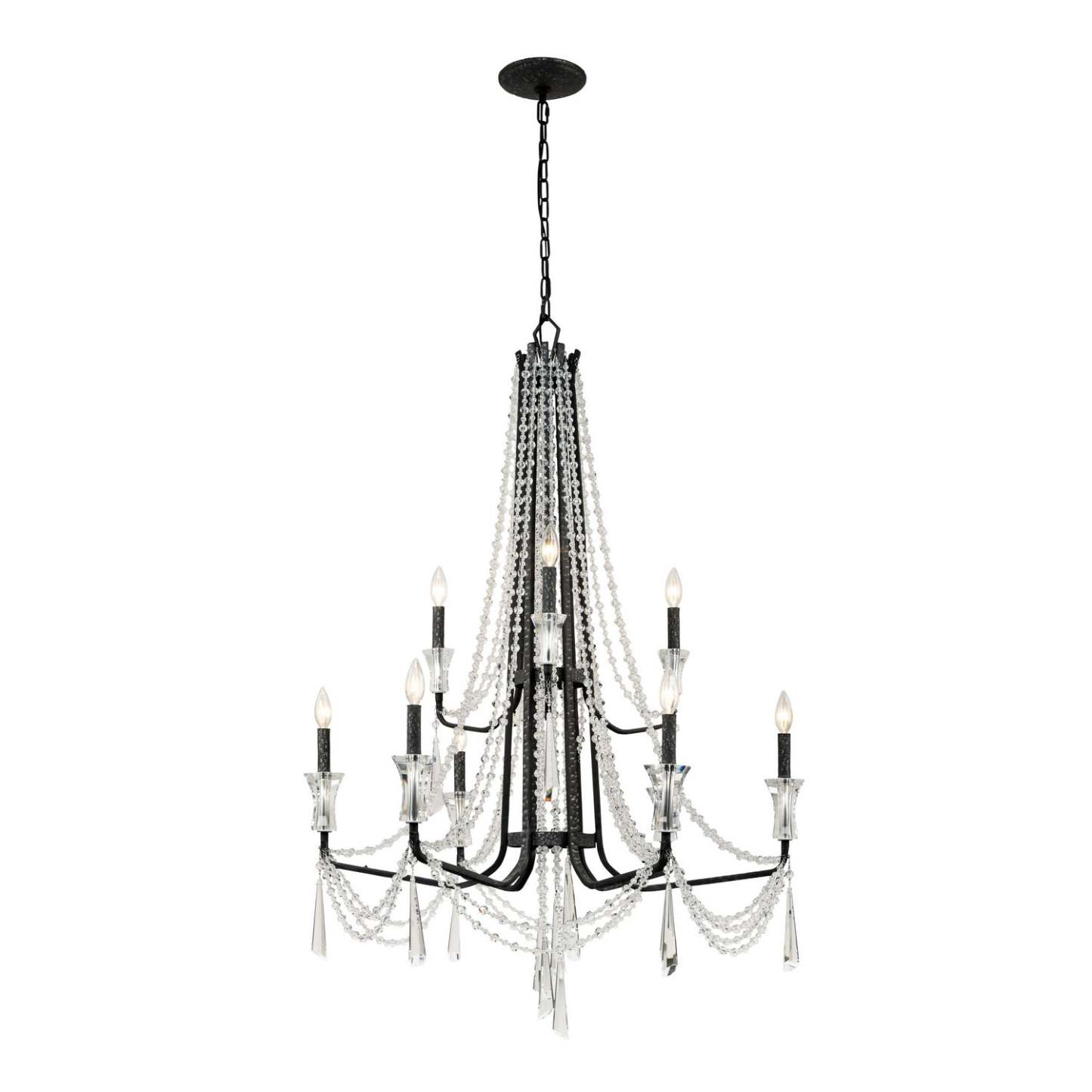 Baylor  Nine Light Chandelier In Onyx
