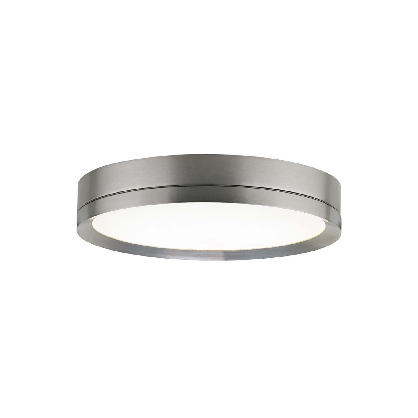 Modern Finch LED Flush Mount In Satin Nickel