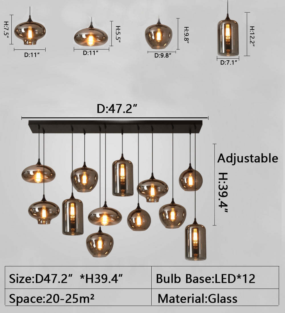 Nola Modern Fashion Multi-headed Glass Lamp Designer Models Coffee, Dining Bar/Table Scandinavian Chandelier