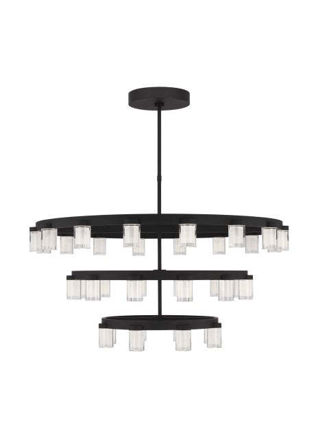 Ella LED 3-tiers Chandelier In Nightshade Black 44"