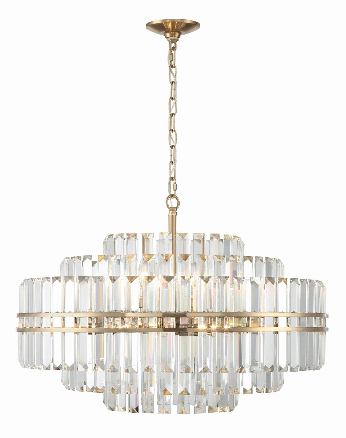 Hazel 16 Light Chandelier In Aged Brass