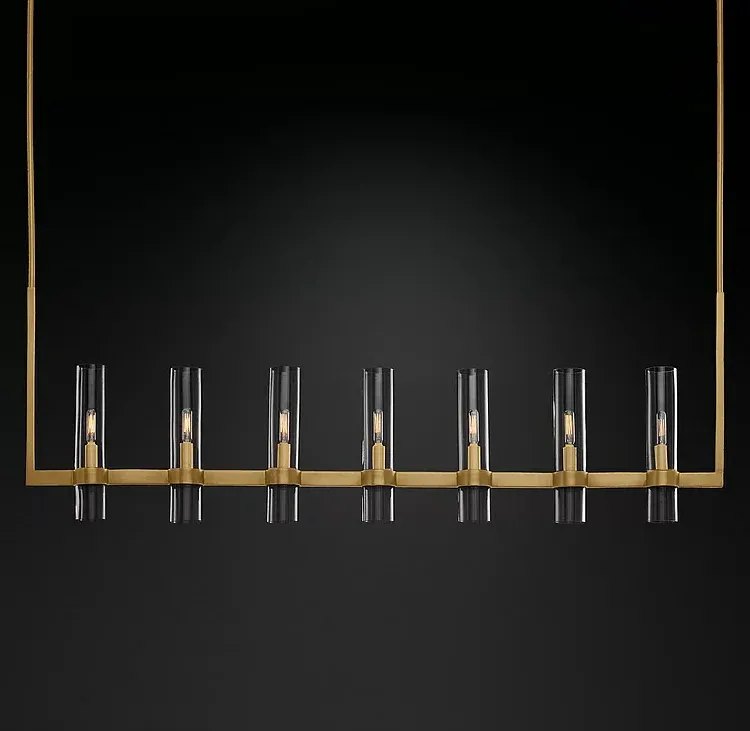 Revella Glass Cup Linear Chandelier 59"