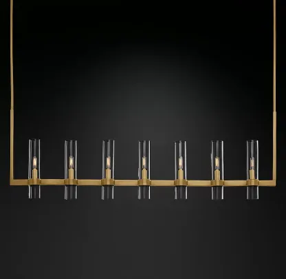 Revella Glass Cup Linear Chandelier 59"