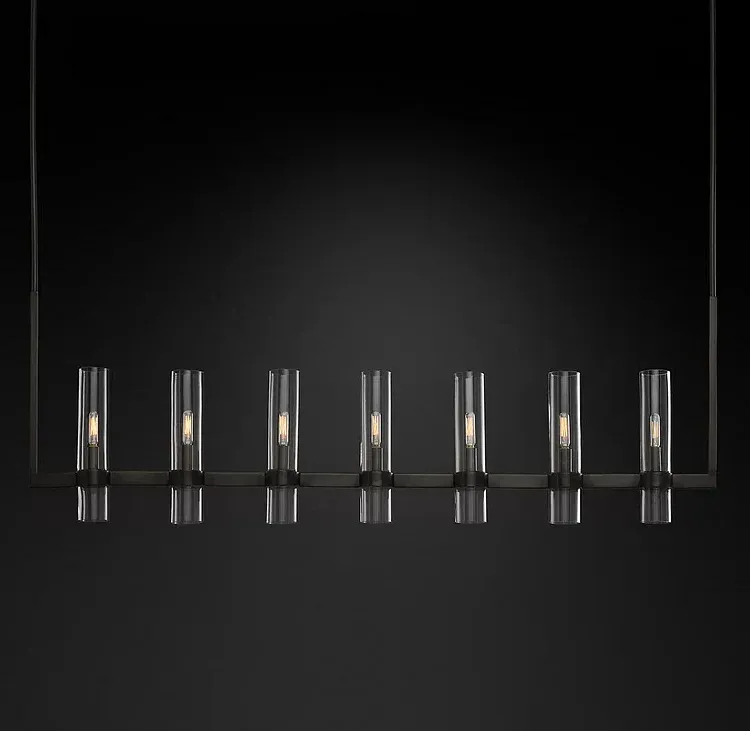 Revella Glass Cup Linear Chandelier 59"