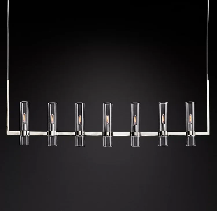 Revella Glass Cup Linear Chandelier 59"