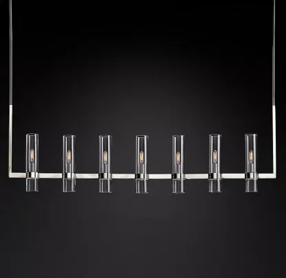 Revella Glass Cup Linear Chandelier 59"